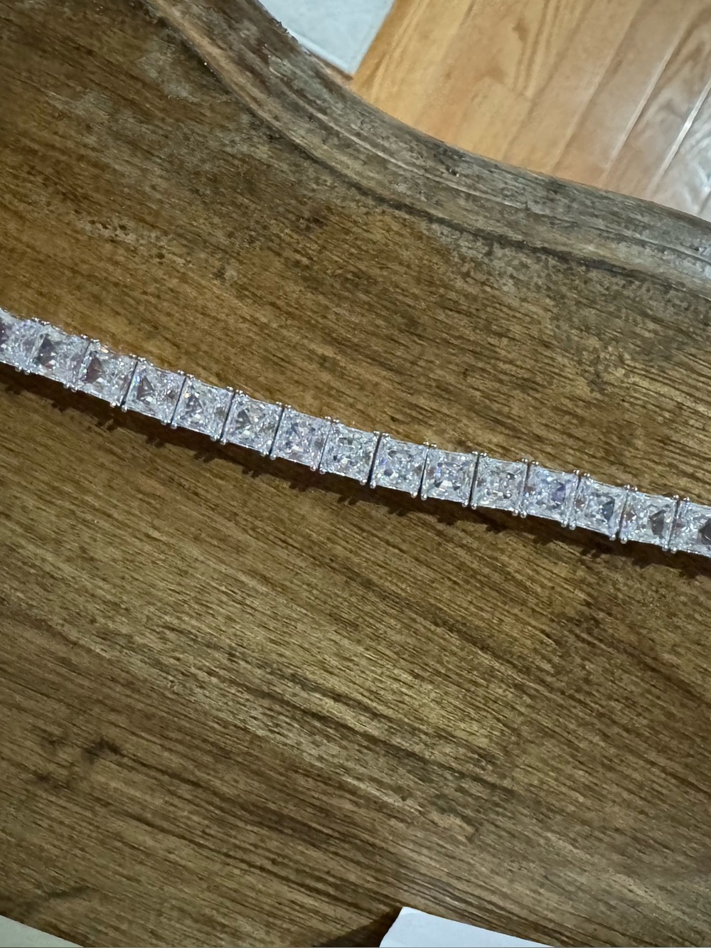 Diamonique 8MM NEW STERLING SILVER TENNIS BRACELET Princess Cut
